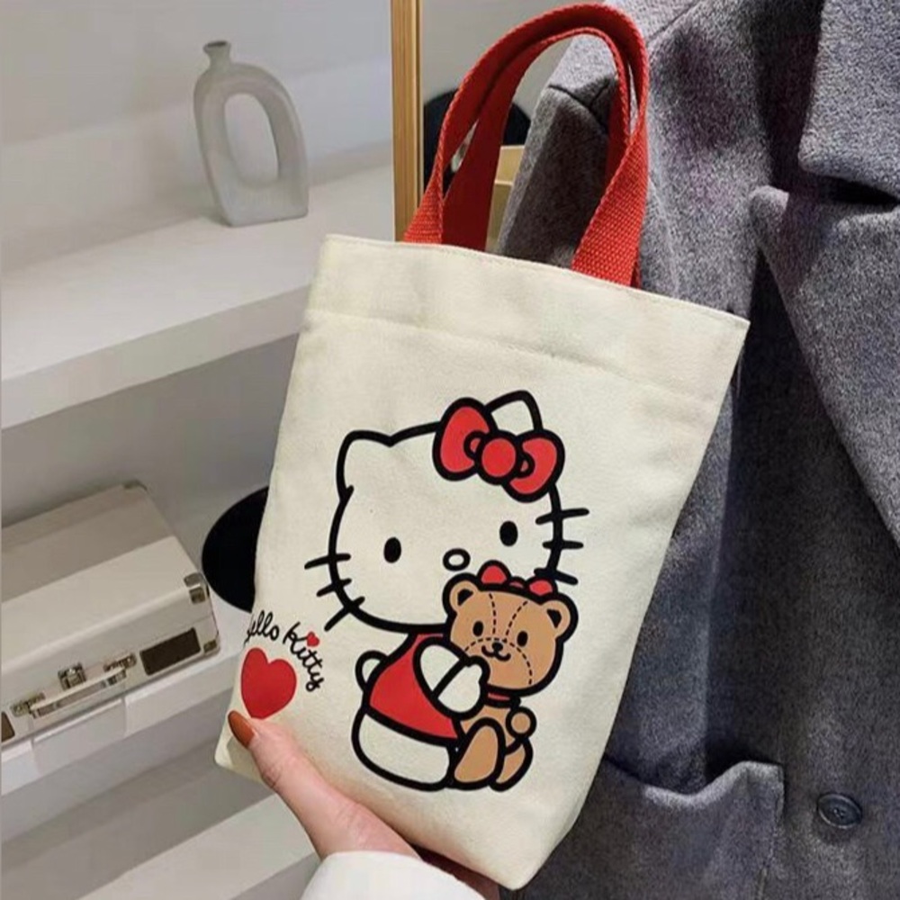 🌟🌟Hello Kitty Mini Tote Bag - Red and Cream - Picture 3 of 4